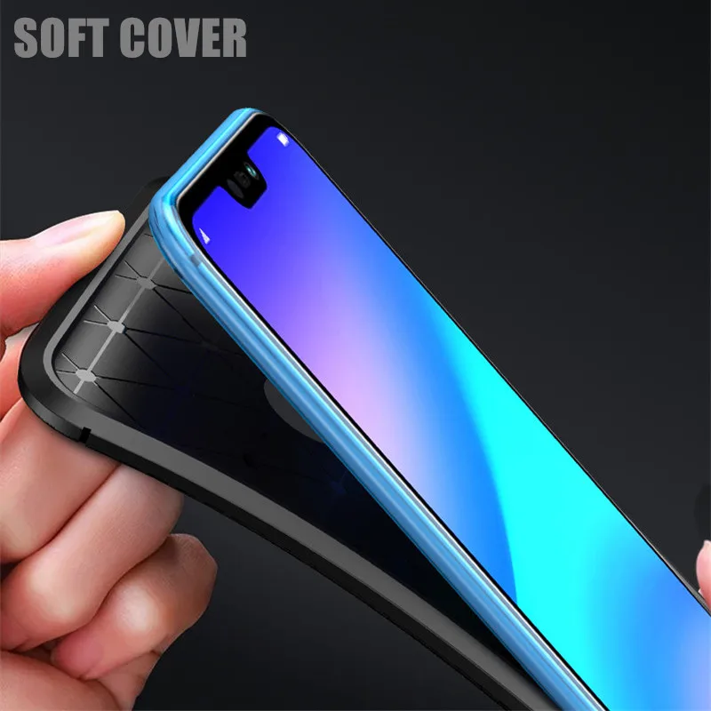 Прочный ТПУ чехол PDGB для Huawei Mate 10 Pro 20 Lite X Honor Play 8X 8C 8A текстурное углеродное