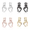 Jisensp Korean Hand Earrings Women Jewelry Stainless Steel Earings BTS Show your Love Heart Stud Earrings Girl boucle d'oreille ► Photo 2/6