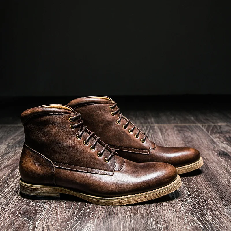 MYCOLEN/зимние мужские ботинки; повседневные рабочие ботинки со шнуровкой; модные брендовые осенние мужские ботинки на платформе; резиновые зимние ботинки