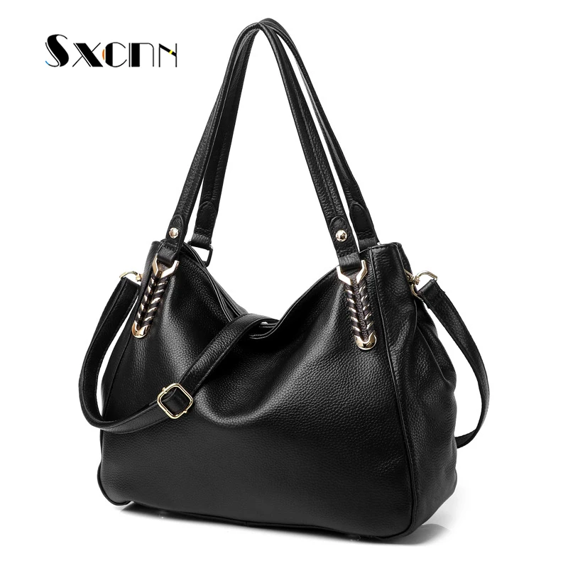 

SXCNN Large capacity Ladies Hand Bags High quality cow leather Tote Genuine leather Crossbody bags for women Fashion Handbags