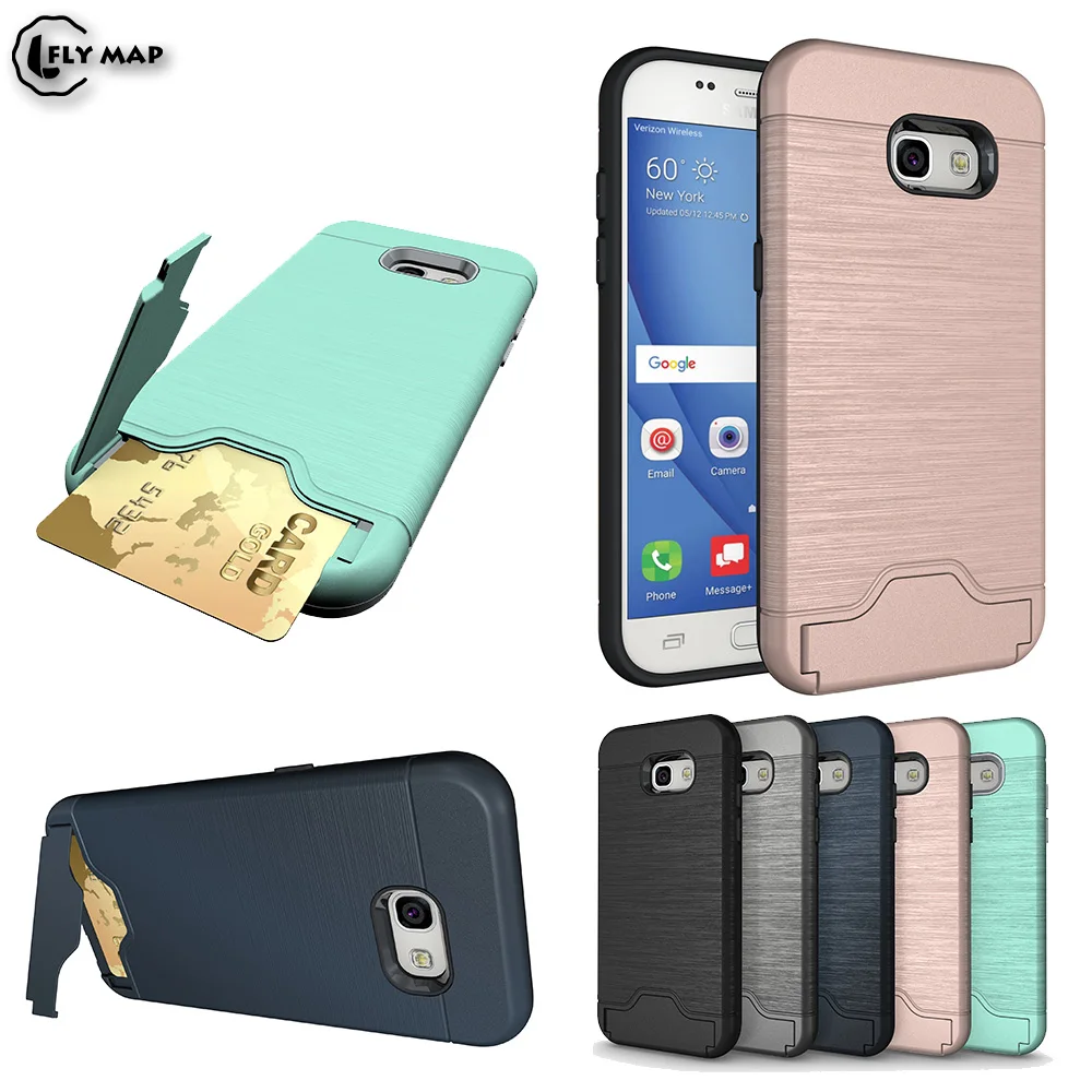 

Hidden Card Slot Phone Case for Samsung Galaxy A5 2017 A520 Armor Credit Card Phone Back Cover A520F SM-A520F SM-A520F/DS Coque
