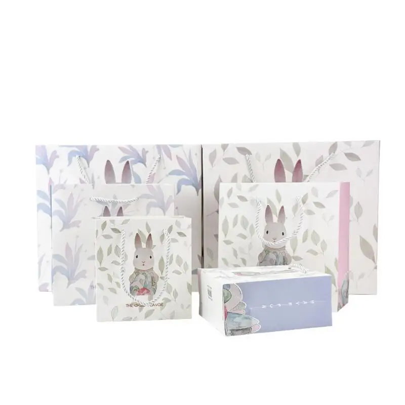 

10pcs/lot Cute Rabbit Pattern Gift Bag Creative Baking Bread Tote Bag Children Birthday Gift Wrapping Paper Bag