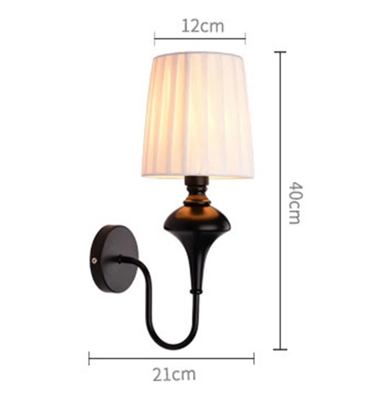 American Fabric Lampshade Modern Wall Lamp Hotel Home Decoration Light for Corridor Balcony Bedroom Bedside Living Room Light (9)