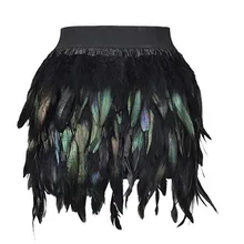 Новая модель, модная сексуальная перьевая Асимметричная мини-короткая готическая юбка для выступлений для женщин