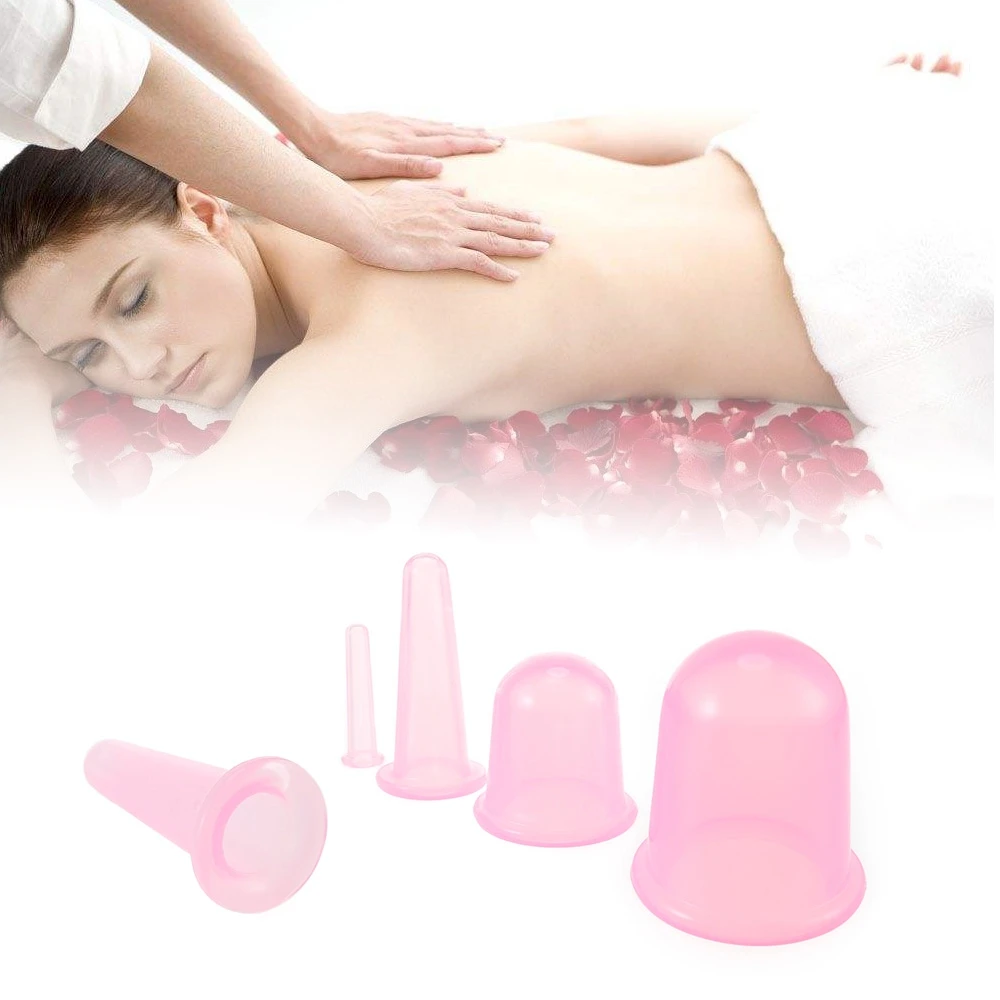 4pc Family Body Massage Helper Anti Cellulite Vacuum Silicone Cupping Cups Brand new and High quality