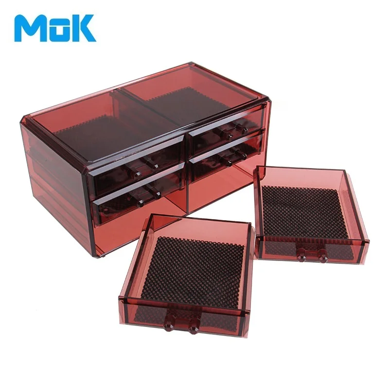 3-layer 6-Drawers Divider Rectangle Crystal Multifunctional Storage Box Makeup Organizer Plastic Rangement Maquillage 1 Set | Дом и сад