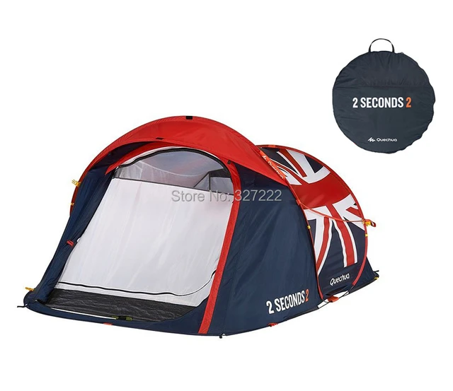 Pop Up Tent 2 Seconds Quick Tent for Two 2 Campers People EASY Open UK Flag Camping Quechua - AliExpress