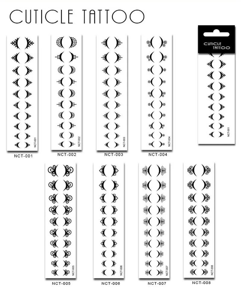 

New Fashion Cuticle Tattoo Nail Sticker Water Transfer Temporary Sticker Nail Art Professional Nail Accessories Beauty Finger