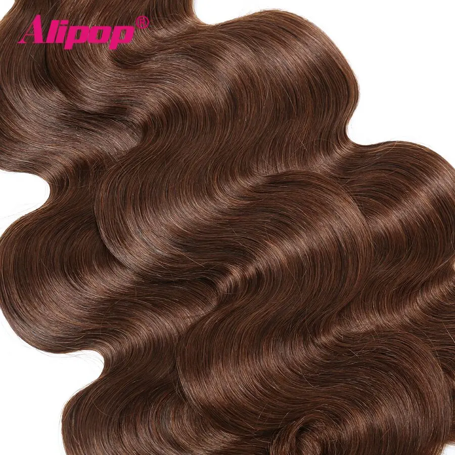 #4 Colored Body Wave Bundles Brazilian Hair 3 Bundles Light Brown Human Hair Weave Bundles Deals Hair Vendors Non Remy ALIPOP (1)