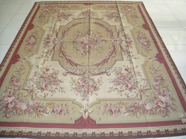 Free Shipping 9 X12 French Aubusson Woolen Rugs Red Beige Shabby Free Shipping 9 X12 French Aubusson Woolen Rugs Red Beige Shabby Chic Carpets