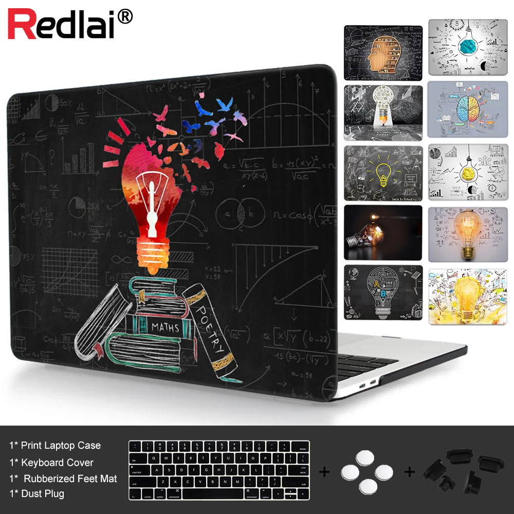 Redlai Blackboard Innovative Lamp Laptop Case For Apple Macbook Pro Retina 12 13.3 15 New Air 13 A1932 Case New Pro 13 Touch bar