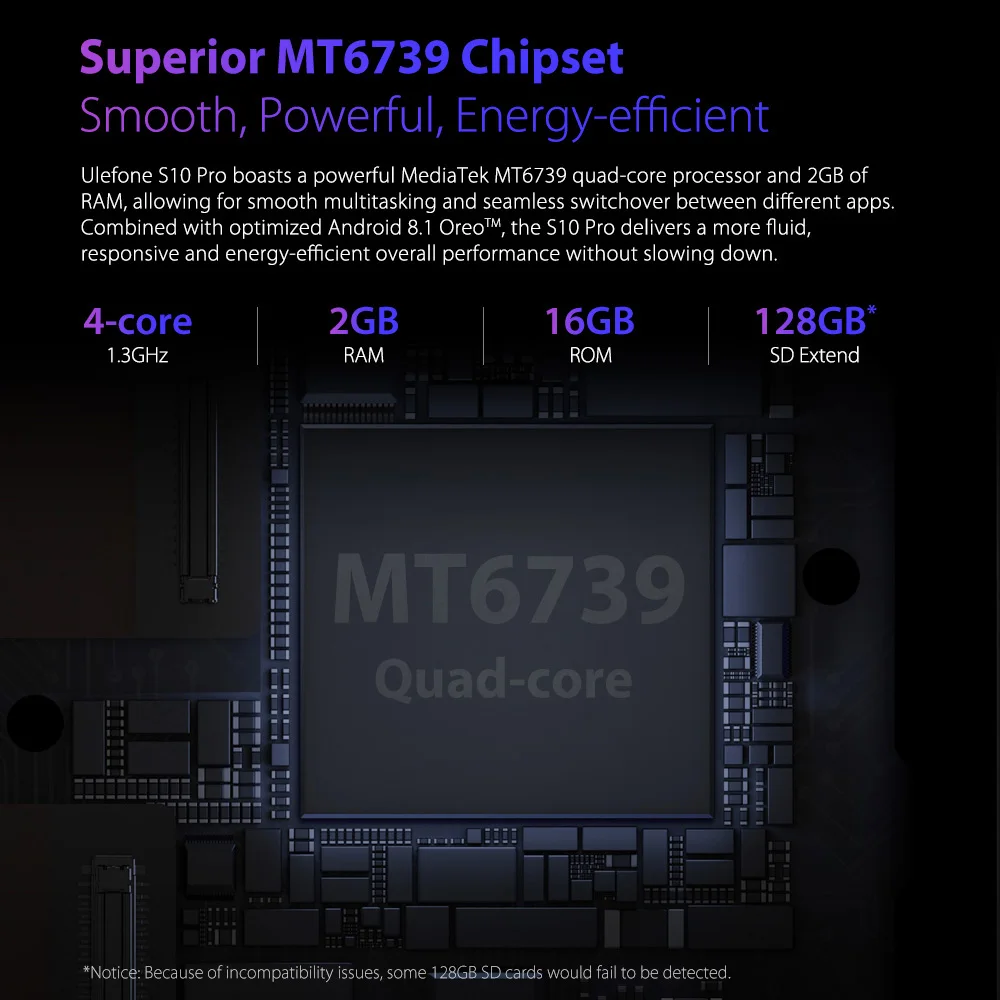 Мобильный телефон Ulefone S10 Pro, 5,7 HD+ 19:9, 2 Гб ОЗУ, 16 Гб ПЗУ, 16 МП, Android 8,1, четырехъядерный смартфон MT6739WA, разблокировка лица, 4G