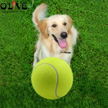 

Dog Toys Pet Ball 9.5 Inches Inflatable Signature Tennis Training Dog Chew Toy Pitcher Jumping Ball Dog Games Play InteractiveD5