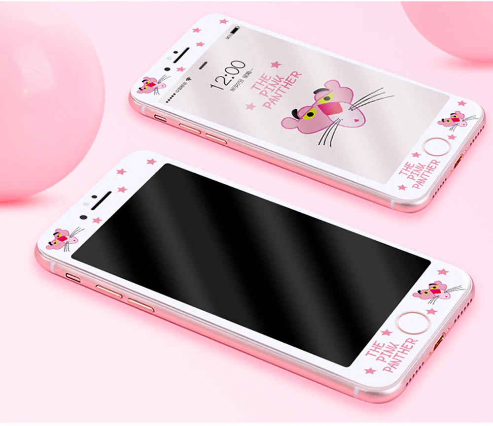 9H-HD-Tempered-Glass-Screen-Protector-For-iPhone-6-6s-Plus-7-Plus-8-Plus-Pink-Panther-Cartoon-Cute-3D-Curved-Soft-Edge-Film-SF48- (13)