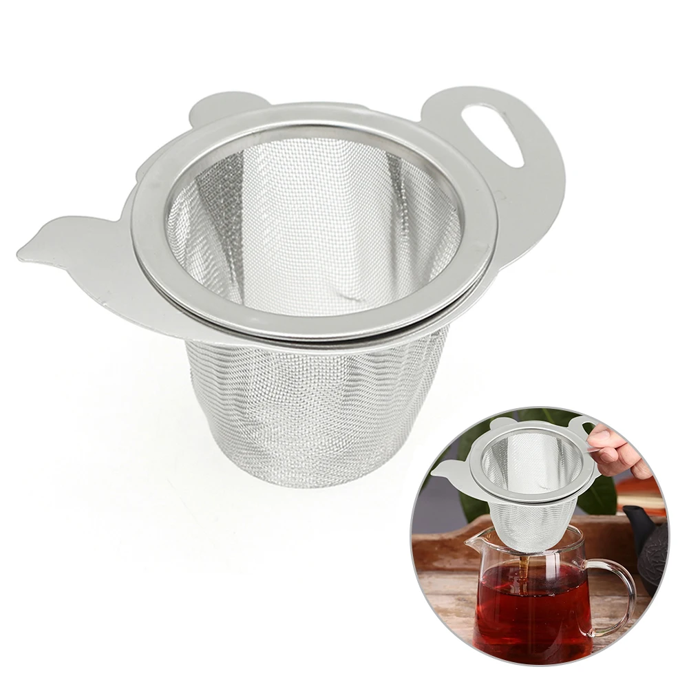 Нержавеющая сталь чай фильтр чай лист сливной фильтр бинауральные чай и кофе утечки чайник набор для чая