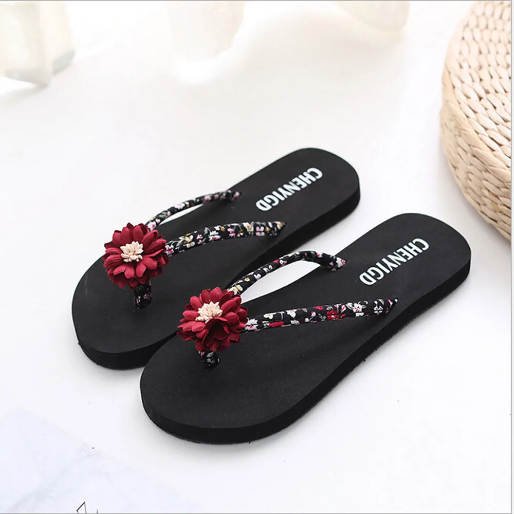

Ladies Slim Women Floral Beach Flip Flops Flipflops Sandals Shoes Bath Slippers Sandals women slippers summer For Ladies Hot