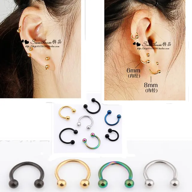 Stainless Steel False Lips Nose Circle India Clip Eyebrow Nail Stainless Steel False Lips Nose Circle India Clip Eyebrow Nail Piercing Female Jewelry Earrings Single Male
