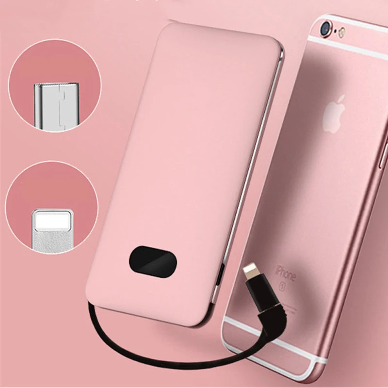 

Pocket Phone Power Bank 10000mAh External Battery Phone Charger Ulta thin Powerbank for iPhone 8 X XS XR Samsung Xiaomi Redmi