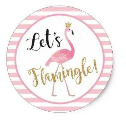 1.5 дюйма давайте flamingle! Фламинго Стикеры