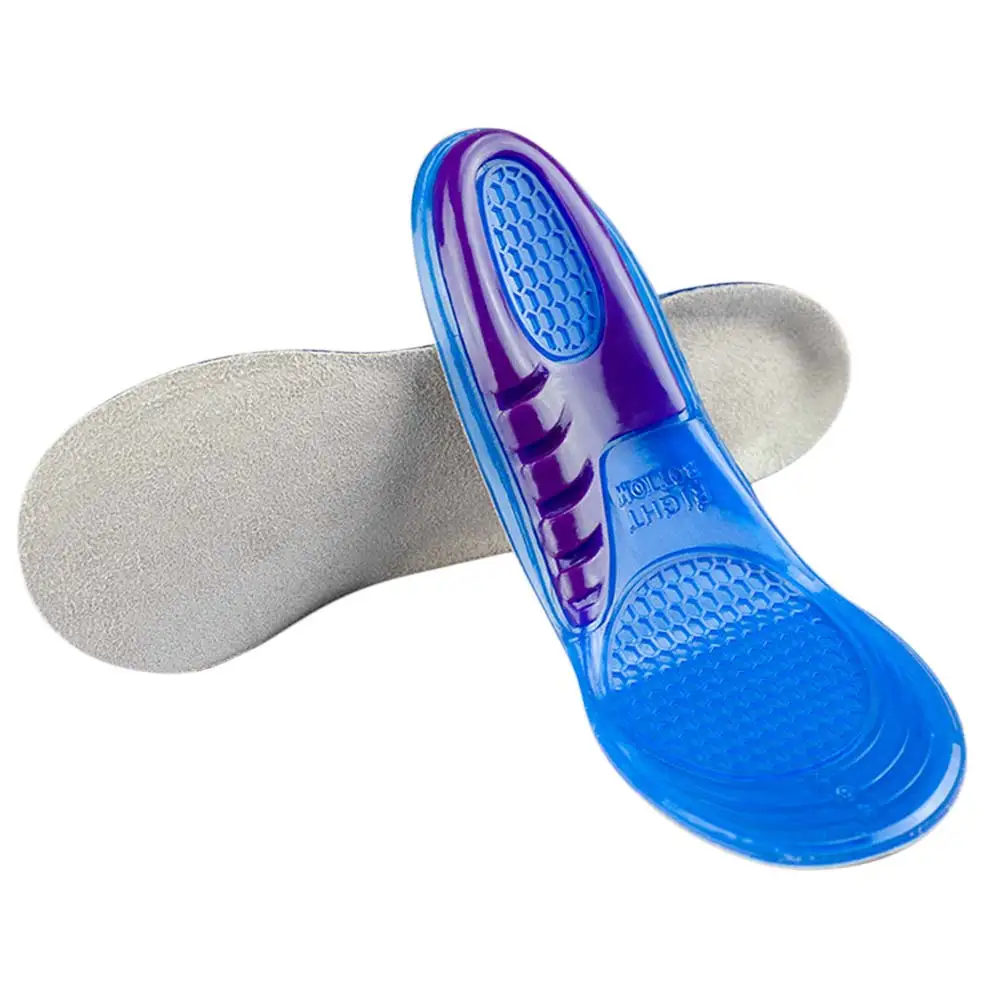 1 Pair Gel Silicone insoles Breathable Soft Elastic Camping Hiking