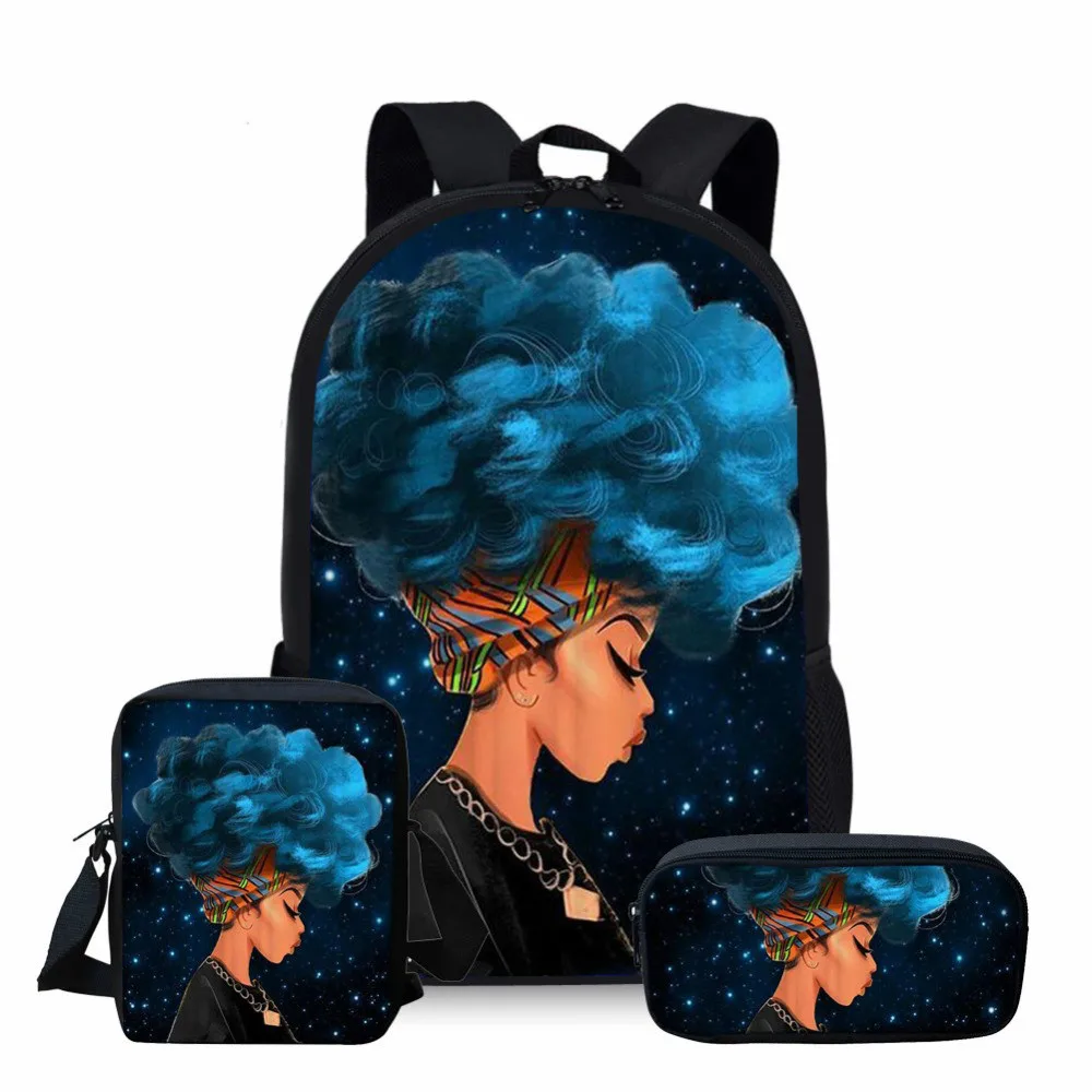 THIKIN 3Pcs/Set African Women Print School Bags for Kids Girls School Backpack Personalized Book Bag Satchel Custom Mochila THIKIN 3Pcs/Set African Women Print School Bags for Kids Girls School Backpack Personalized Book Bag Satchel Custom Mochila