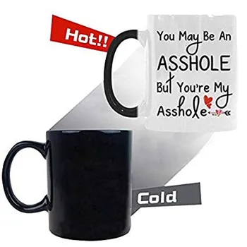 

You May Be an Asshole But You're My Asshole Heat Sensitive Mug Color Change Coffee Mug Travel, Morph Mug Tea Cup Funny Mother's