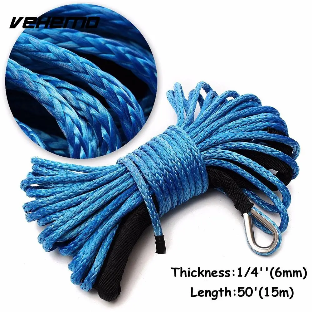 Vehemo 7700 £ 50 قدم كابل مقطورة حبل ونش السحب ونش ربطة utv مقطورة سحب حبل