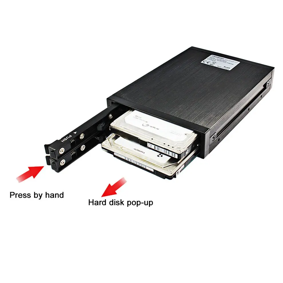 

OImaster Dual 2.5 Inch SATA HDD Internal Enclosure Hard Drive Case Internal Mobile Rack 2 LED Indicator Strong Heat Dissipation