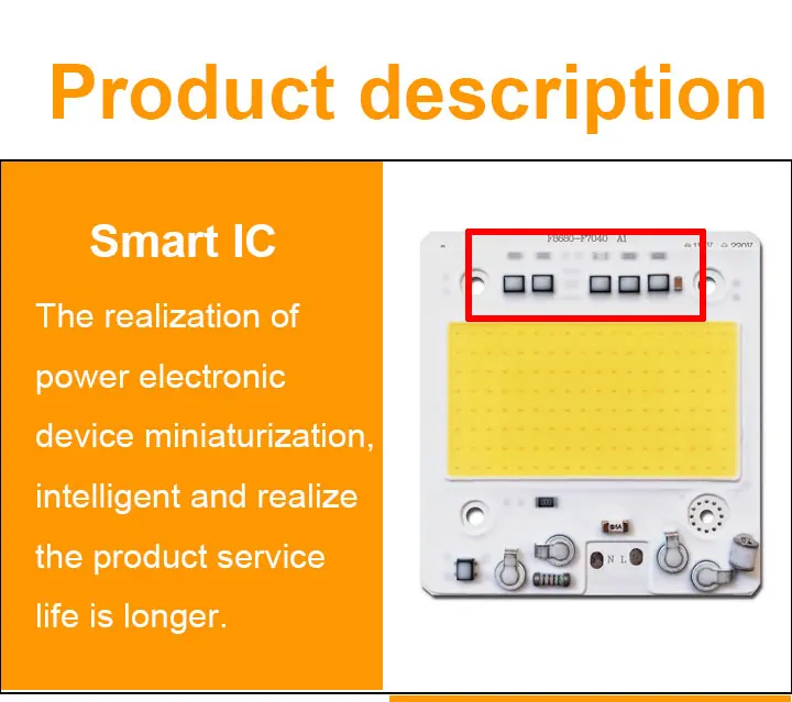 5 шт./лот светодиодный COB Чип AC110V/220 V вход с умным IC 50 Вт 100 Вт 150 Вт 200 Вт подходит для DIY прожектора высокое анти-перенапряжение напряжения