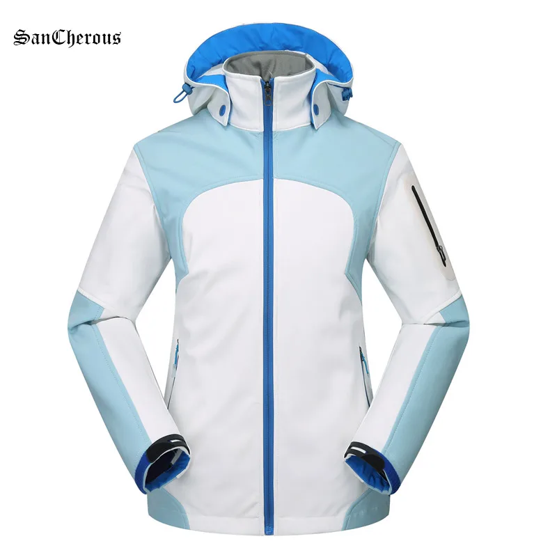 New Arrival 6 Colors Soft Shell Women Outdoor White Jacket Hiking