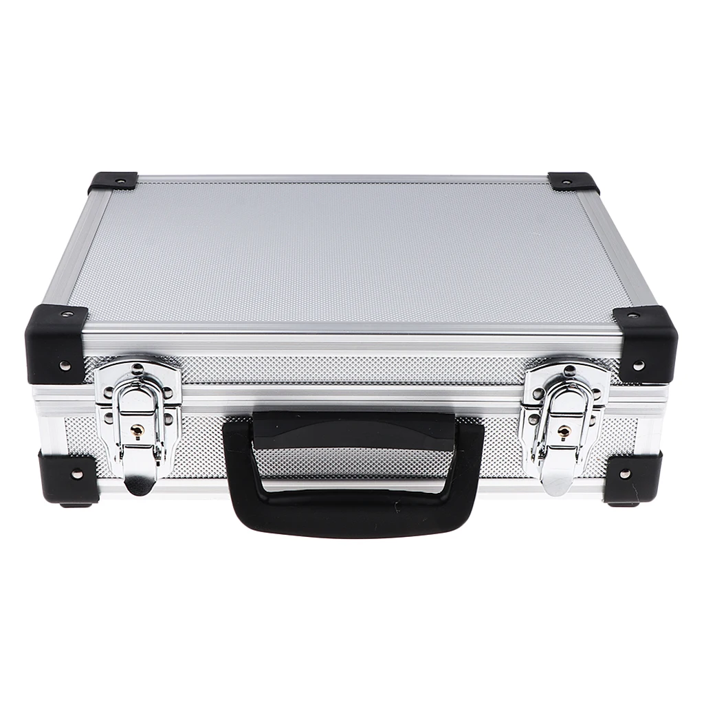 Aluminum Barber Tools Accessories Makeup Train Case Tattoo Box Hair Salon Styling Storage Holder Travel Carrying Case - Silver