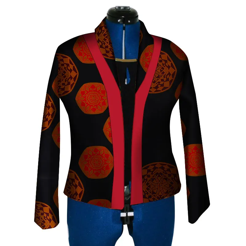 Новая африканская восковая штамповка пальто Дашики женский Блейзер Плюс Размер 6xl Африканский стиль Одежда для женщин повседневный укороченный топ пальто WY3794