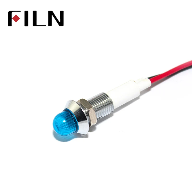 10mm LED Metal Indicator Light Waterproof IP67 Signal Lamp 3V 5V 6V 9V 12V 24V 110V 220V Red Yellow Blue Green White Pilot Seal (4)
