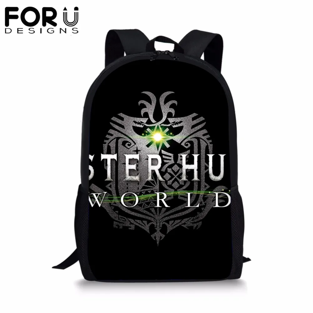 

FORUDESIGNS MONSTER HUNTER School Bags for Boy Dragon Printing Backpack Kids Male 16 inch Bookbag Student Primary Mochila Custom