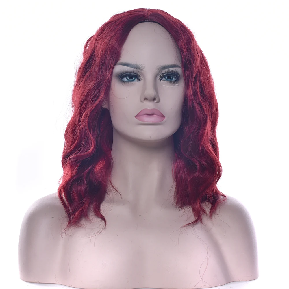Soowee волнистые серые розовые синтетические волосы высокая температура волокна парик парики вечерние волосы красный черный зеленый для женщин Косплей парики - Цвет: BUG