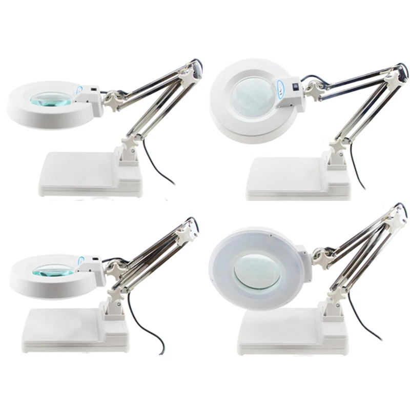 15X 220V Magnifier Lamp Light Magnifier Desktop Optical Magnifier Glass