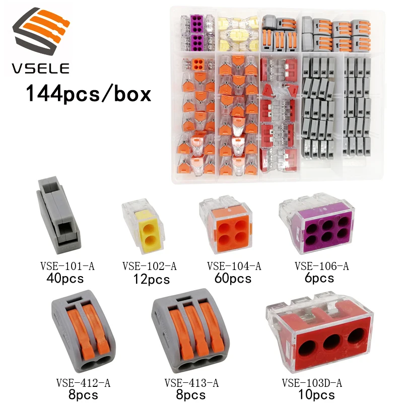 VSELE терминалы 9 видов набор в коробке трубки Изоляционные/изоляционное кольцо/разъем 2,8 4,8 6,3/XH2.54/соединительный блок для обжима терминалов