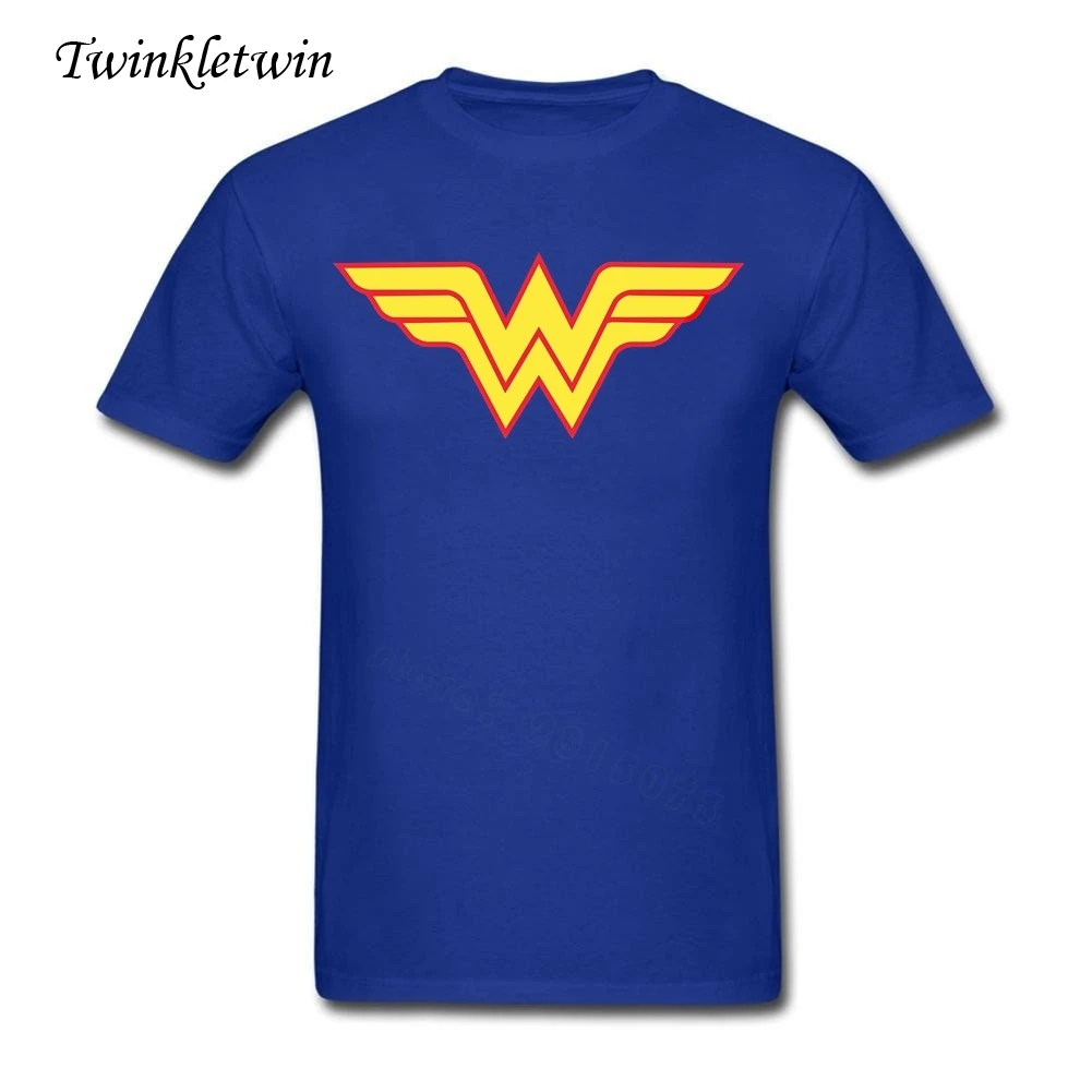 Custom Shirts Men's T Shirt Wonder Woman Logo Tshirt Cotton Fitness Man