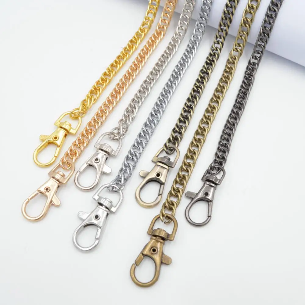 

10pcs 120cm Metal Chain For Shoulder Bags Handbag Buckle Handle DIY Strap Accessories for Bag Hardware Double Woven Iron Chain