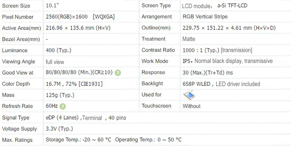 10,1 дюймов 2560*1600 2 к ips WQXGA модуль lcd для экрана привод доска HDMI дисплей для DIY DLP проекционный комплект SLA 3d принтеры мониторы