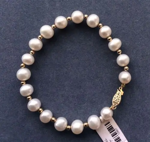 

A HUGE NATURAL GENUINE 10-11MM ROUND SOUTH SEA WHITE PEARL BRACELET14KGP GOLD CLASP