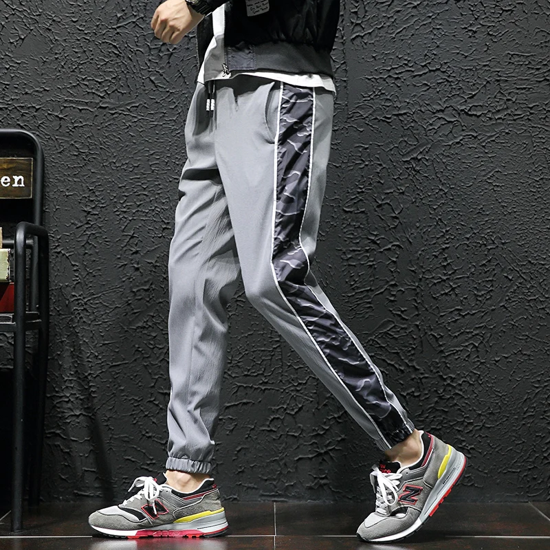 

Trousers spring hot men's high quality camouflage casual sweatpants mid-waist color nine points beam pants large size S-4XL