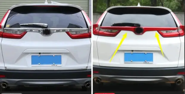 Автомобильный Стильный чехол из углеродного волокна/АБС-пластика, задний логотип двери багажника, рамка, накладка, запчасти для багажника, 1 шт. для Honda CRV CR-V