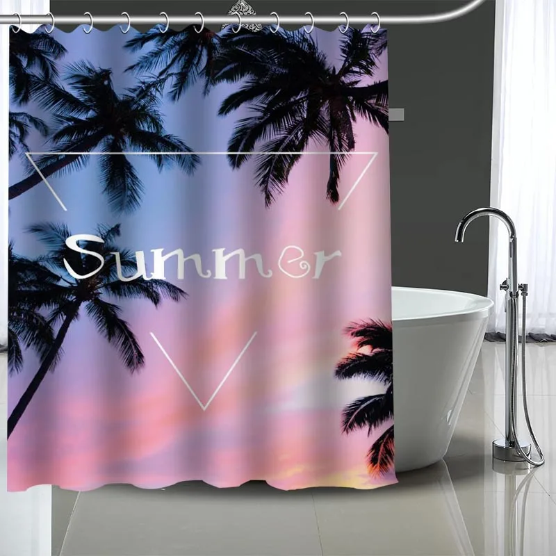 

Seaside Scenery 3d Printed Shower Curtains Set Polyester Fabric Waterproof High Quality Bath Curtain Bathroom Screen Curtain