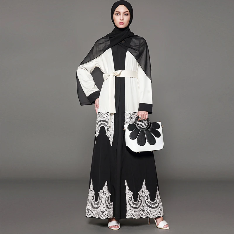 Абая для женщин 5XL ОАЭ Абая Дубай кафтан ислам кружево вышивка кардиган хиджаб мусульманское платье халат турецкая исламская одежда