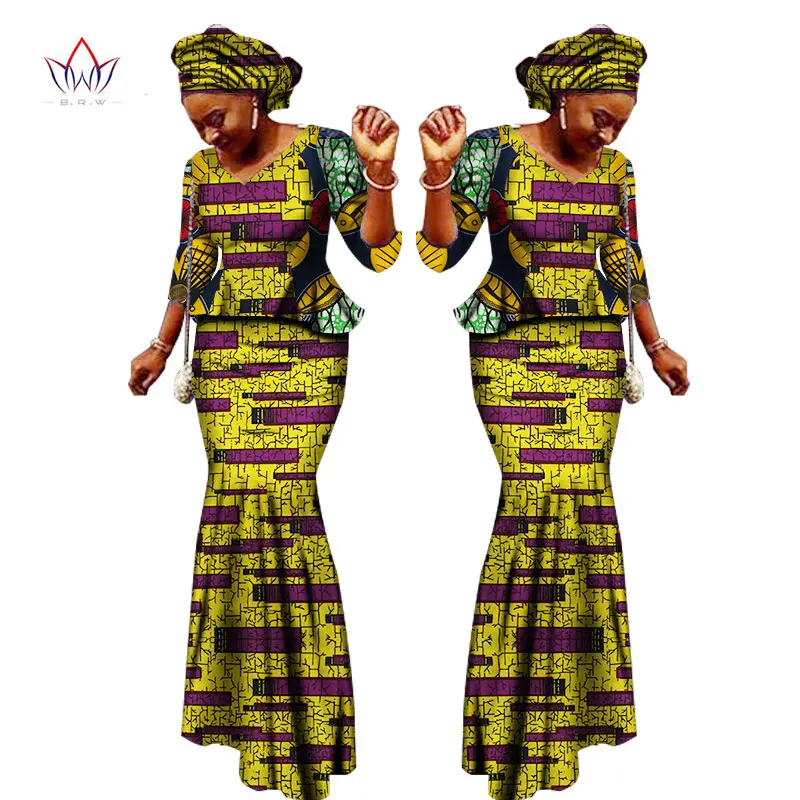 2017 African Women Clothing Brand African Vestido 6XL Wax traditional african clothing 2 pieces for Women Skirt Set none WY1401