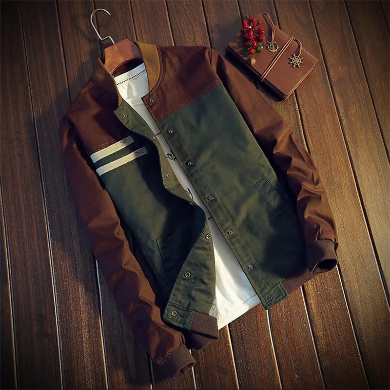 

Autumn Korean men's jacket Casual Teens Turn-down Collar Long Sleeve Tactical Winter Male Bomber Jacket Military Mens Coat M-5XL