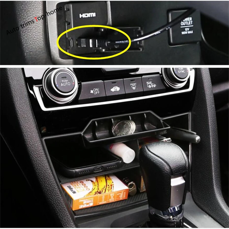 Yimaautotrims для Honda Civic 2016 2020 Модернизированная версия Средний контрольный контейнер