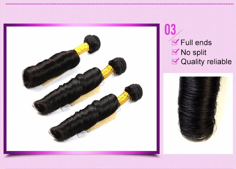 Brazilian Bouncy Curly Hair 3 Bundles 100% Human Hair Weave Bundles Alimice Non Remy Hair Extensions Natural Color Hair Weaving (9)