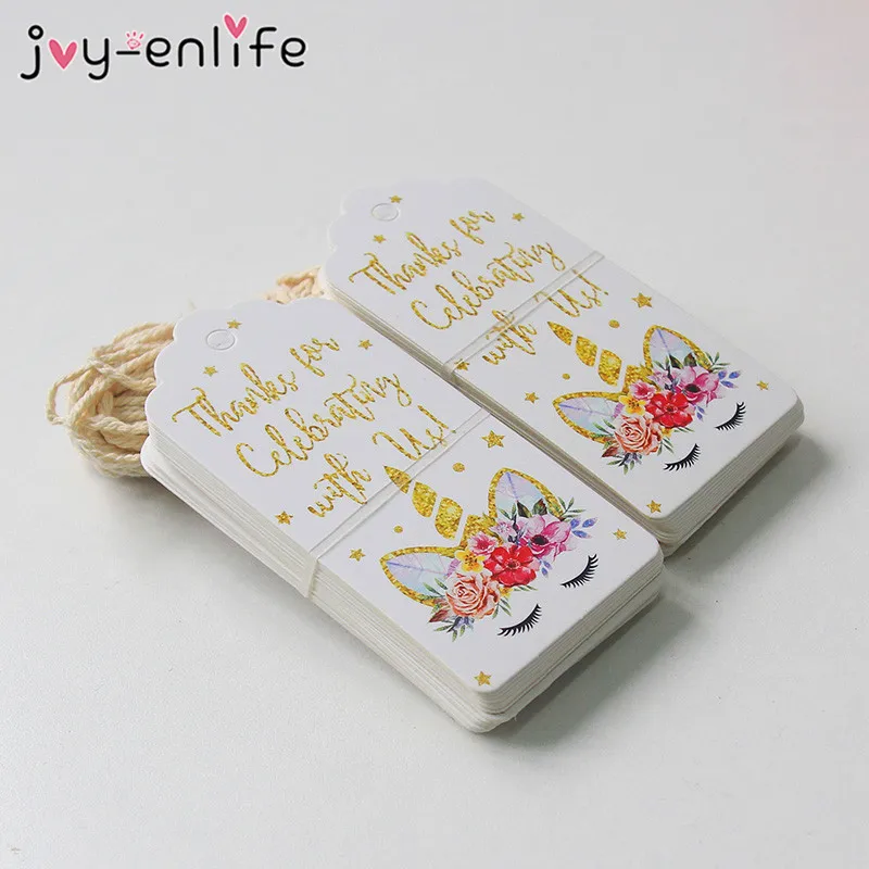 

JOY-ENLIFE Unicorn Paper Tag Colorful Unicorn Label Birthday Gift Wrapping Supplies Unicorn Theme Party Favors and Gift Supplies